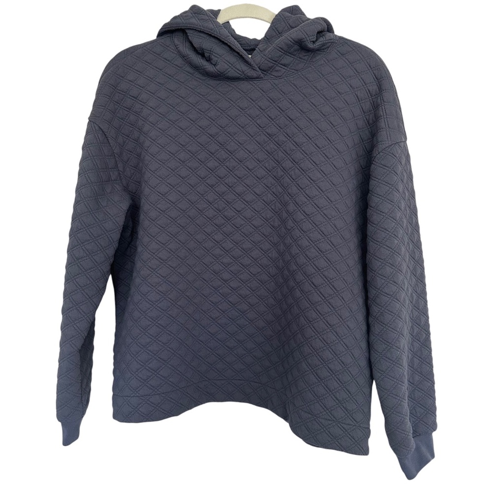Madewell Quilted Hoodie Blue Sweatshirt Size Medium